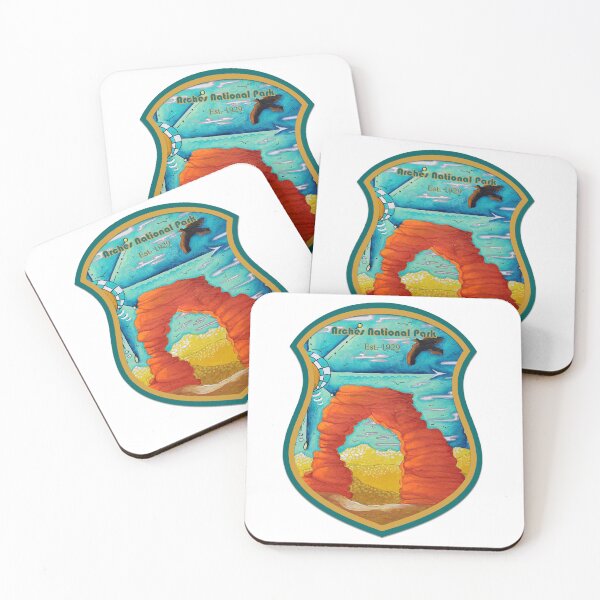 Item preview, Arches National Park Badge Style Original Travel Art ~ by MeganAroon designed and sold by MeganAroon.