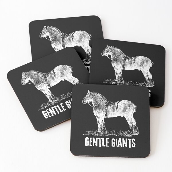 Item preview, Gentle Giants Draft Horses White Line Drawing Design designed and sold by EarthArtDesigns.