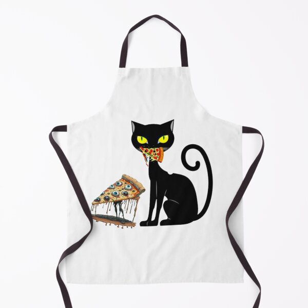 Item preview, "Cat eating a pizza" cute black cat enjoying pizza designed and sold by Obinne.