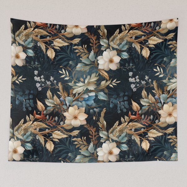 Item preview, Blue and Gold Winter Blossoms designed and sold by Immarcescible.
