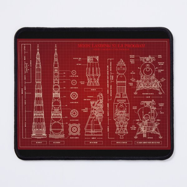Item preview, N1 L3 Soviet Lunar Program. Moon Landing (Red Blueprint) designed and sold by BGALAXY.
