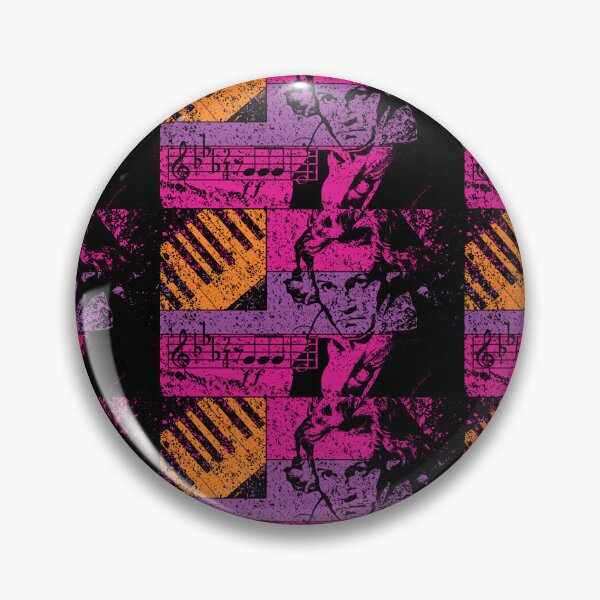 Item preview, 80s style Beethoven Flag with 5th Symphony Notes and Piano Keys | Music Lover's Distressed Art designed and sold by pelagio.