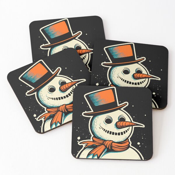 Item preview, a snowman is wearing a hat and scarf, in the style of vintage comic style designed and sold by MagicColorPrint.