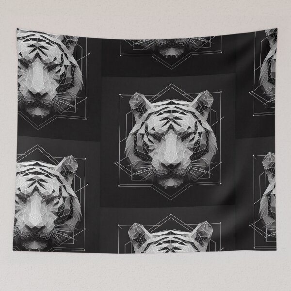 Item preview,  geometrical art of tiger designed and sold by saitejanaini.