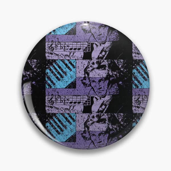 Item preview, 80s style Beethoven Flag with 5th Symphony Notes and Piano Keys | Music Lover's Distressed Art Dark Version designed and sold by pelagio.