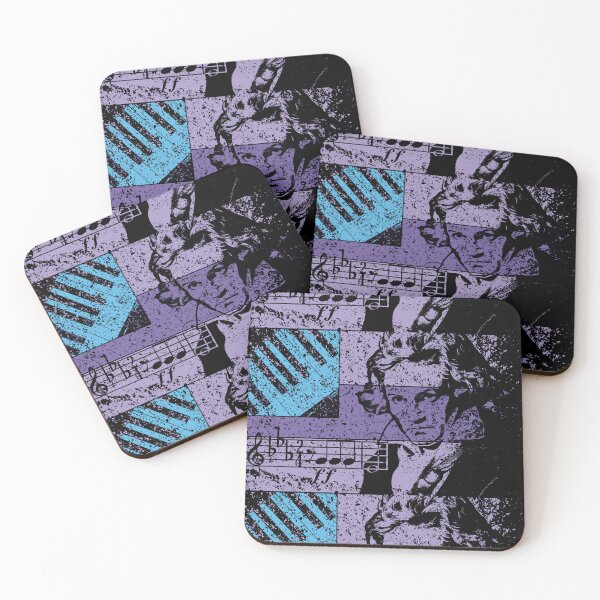 Item preview, 80s style Beethoven Flag with 5th Symphony Notes and Piano Keys | Music Lover's Distressed Art Dark Version designed and sold by pelagio.