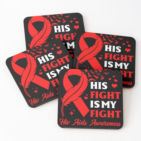 Item preview, His Fight Is My Fight HIVAIDS Awareness Feather Red Ribbon designed and sold by EagmianPheolea.