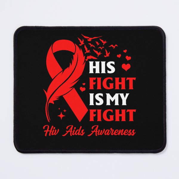Item preview, His Fight Is My Fight HIVAIDS Awareness Feather Red Ribbon designed and sold by EagmianPheolea.