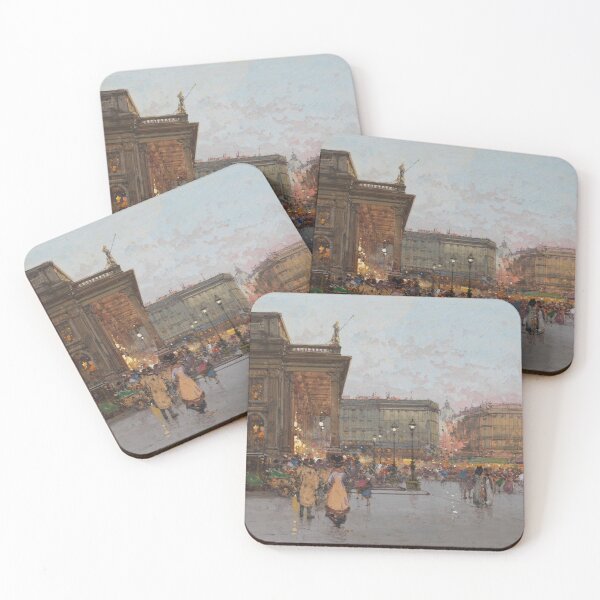 Item preview, Place de la Comédie in Bordeaux, at Sunset (20th century) - Eugène Galien Laloue designed and sold by SALON DES ARTS.