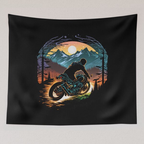 Item preview, Motorcycle tour through forests and mountains Landscape  designed and sold by EternalDelight1.
