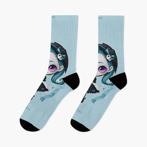 Item preview, Cute little gothic witch, blue and turquoise, Akelarre designed and sold by AkelarreDesigns.