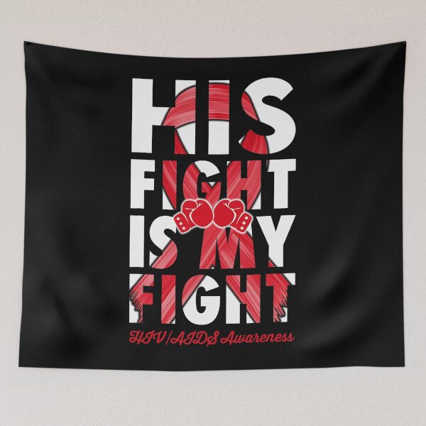Item preview, His Fight Is My Fight HIVAIDS Awareness Red Ribbon designed and sold by EagmianPheolea.