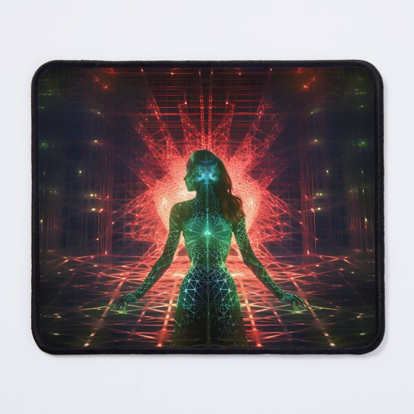 Item preview, Female figure in digital grids style designed and sold by AI-Only Creations.