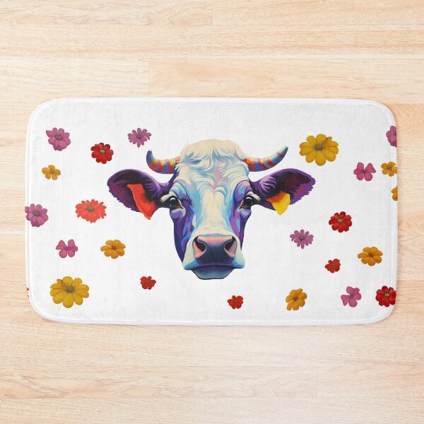 Item preview, Lovely Cow Painted with Colorful Flowers Around designed and sold by WickedFairySt.
