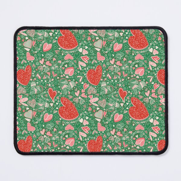 Item preview, Hearts of Whimsy on Christmas green designed and sold by Maryann Candito.