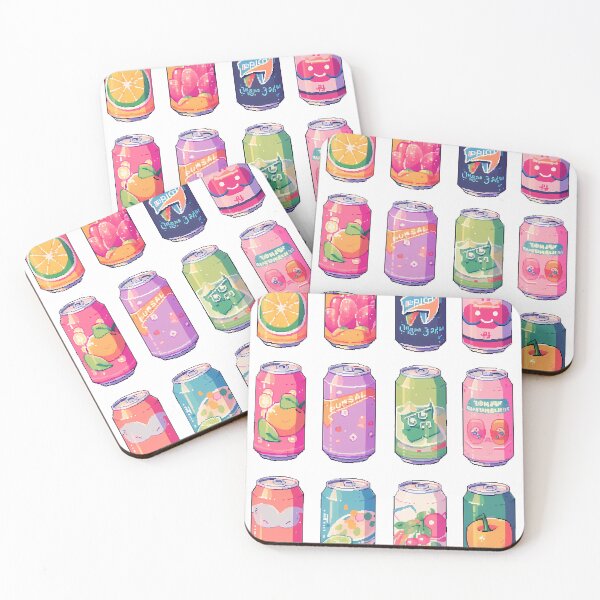 Item preview, Retro Bright Soda Cans - Pixel art designed and sold by octoboobs.