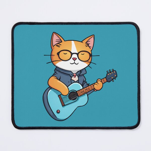 Item preview, A cat playing the guitar designed and sold by Dalevalart.
