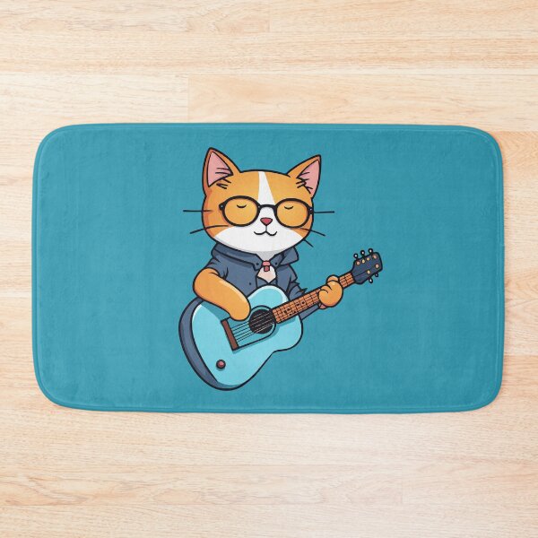 Item preview, A cat playing the guitar designed and sold by Dalevalart.