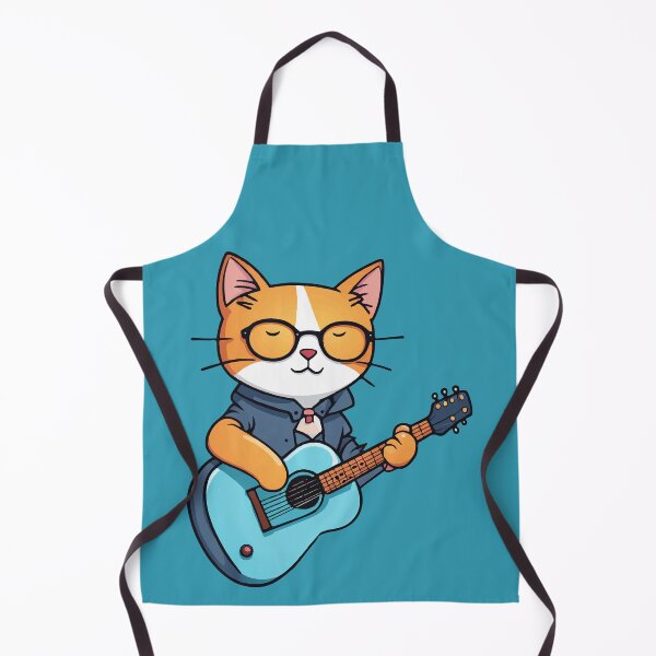 Item preview, A cat playing the guitar designed and sold by Dalevalart.