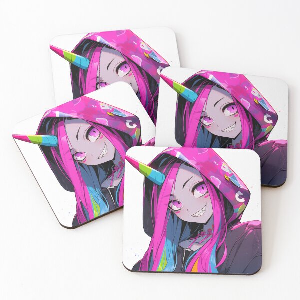 Item preview, Cute Bright Pink Unicorn Horn Anime Girl designed and sold by bubblegoth.
