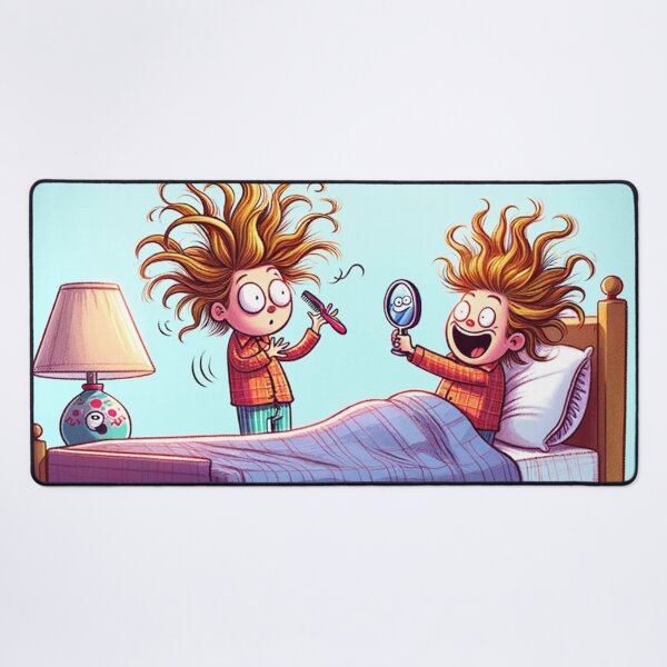Vista previa del artículo con la obra «Despertares Despeinados: La Creatividad de la Almohada», diseñado y vendido por masquetea.