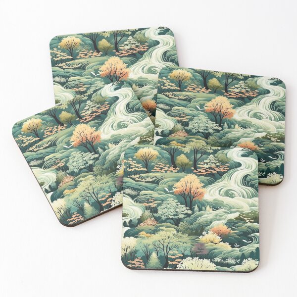 Item preview, Waterfall Pattern, Green designed and sold by purelypatterns.