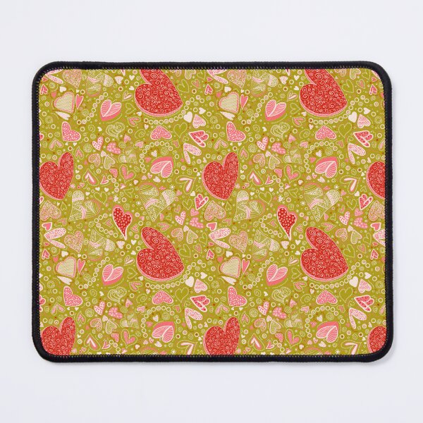 Item preview, Hearts of Whimsy on Mustard yellow designed and sold by Maryann Candito.