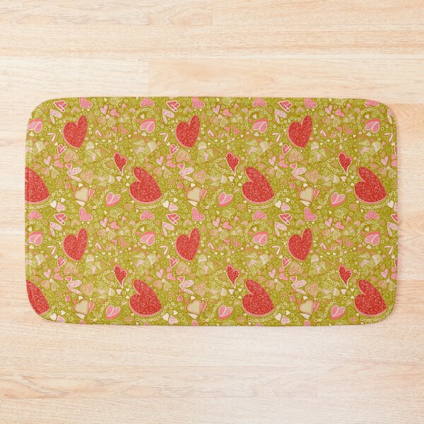 Item preview, Hearts of Whimsy on Mustard yellow designed and sold by Maryann Candito.