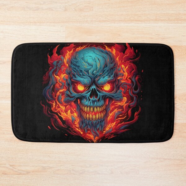 Item preview, Fiery Skull on Burning Background designed and sold by mittie101.