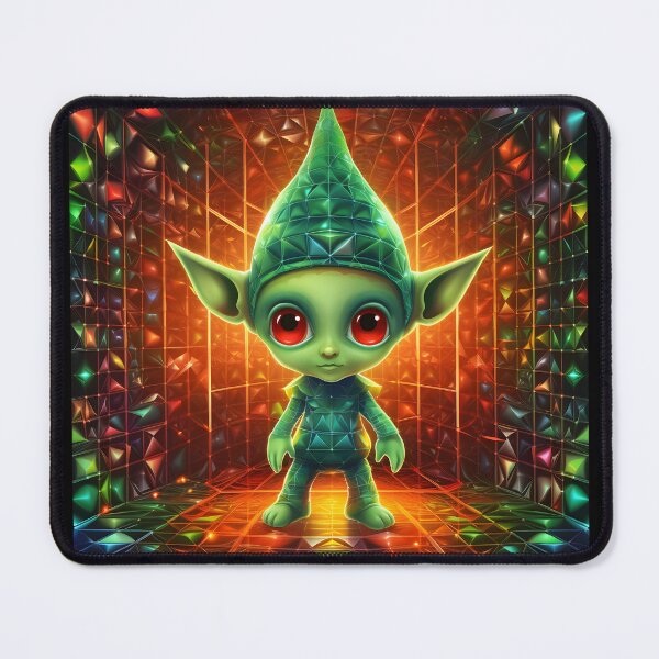 Item preview, Christmas elf in digital grids style designed and sold by AI-Only Creations.