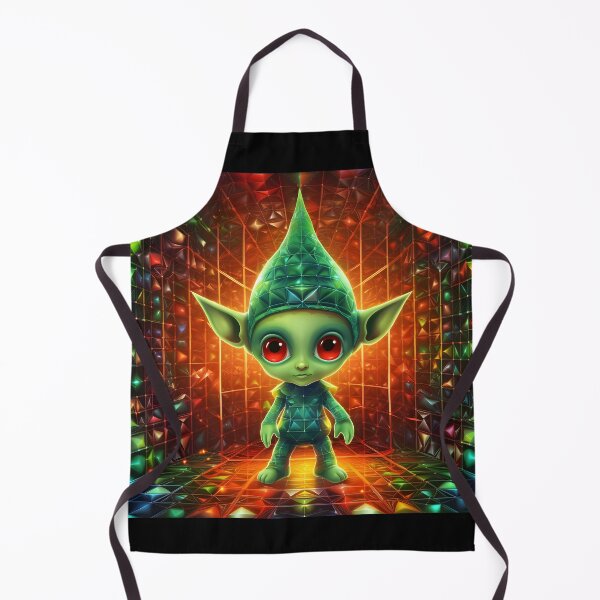 Item preview, Christmas elf in digital grids style designed and sold by AI-Only Creations.