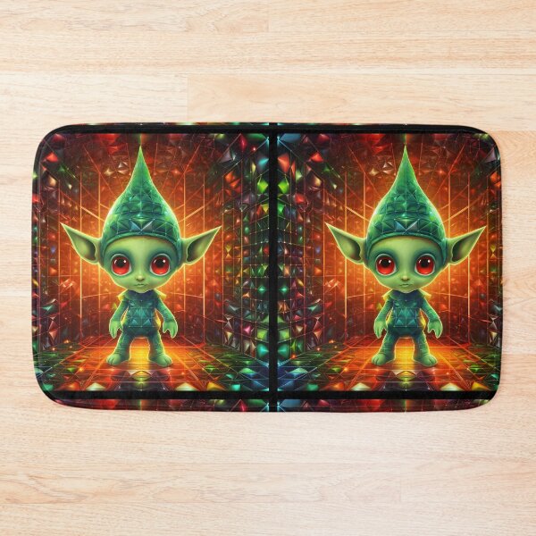 Item preview, Christmas elf in digital grids style designed and sold by AI-Only Creations.