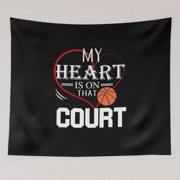 Item preview, My Heart Is On That Court | basketball shirt | basketball coach gift | basketball team gift | sports quote | basketball quotes | basketball player | basketball tshirt designed and sold by Kreature Look.