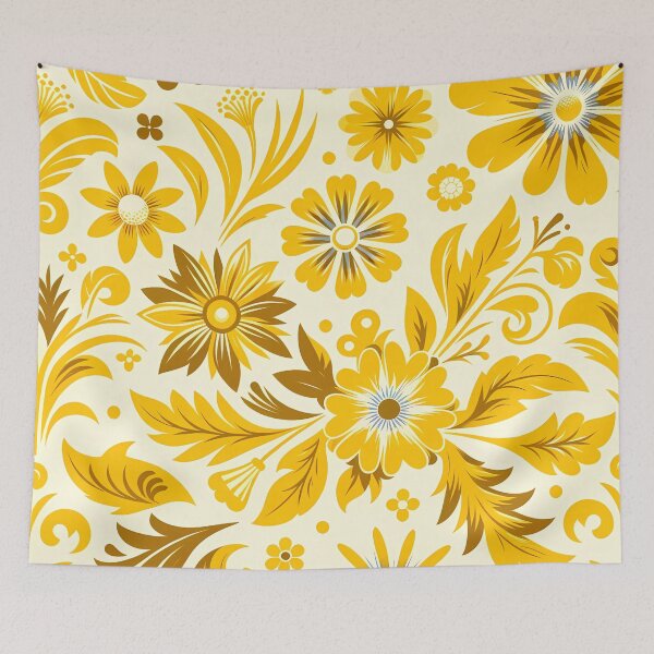 Item preview, Vintage Yellow Flowers Pattern designed and sold by NeatSplash.