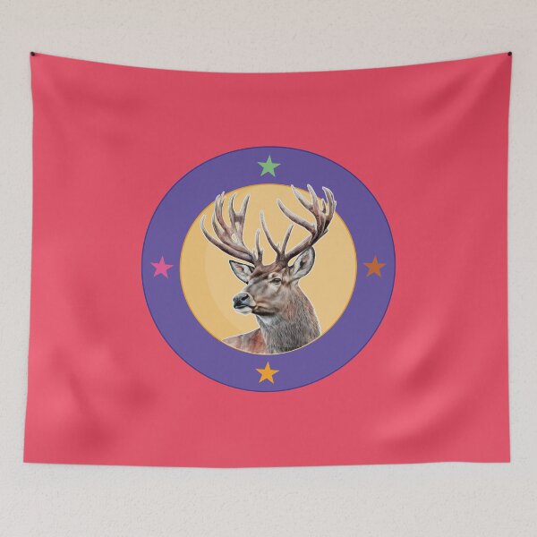 Item preview, Deer Retro Portrait designed and sold by franktact.