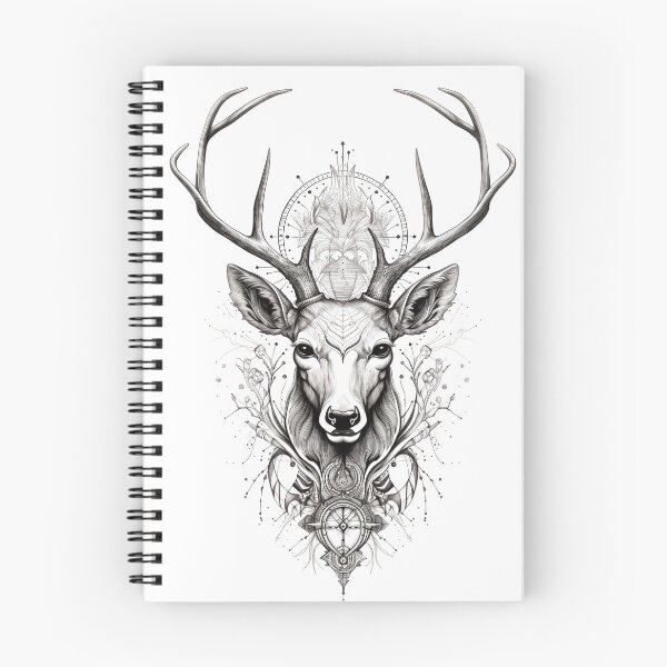 Item preview, Deer Head Tattoo Style No.1 designed and sold by Pixelartistin.