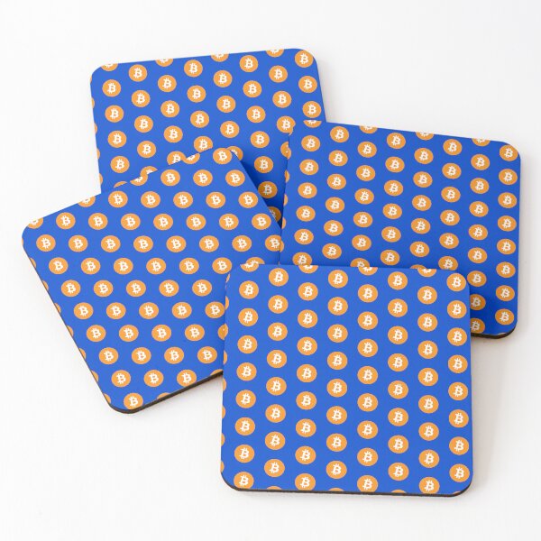 Item preview, Bitcoin Print (blue background) designed and sold by Calista Media.