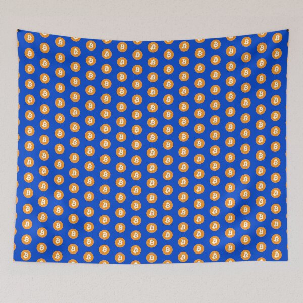 Item preview, Bitcoin Print (blue background) designed and sold by Calista Media.