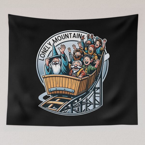 Item preview, Lonely Mountain Roller Coaster Ride - Funny Fantasy designed and sold by Fenay Designs.
