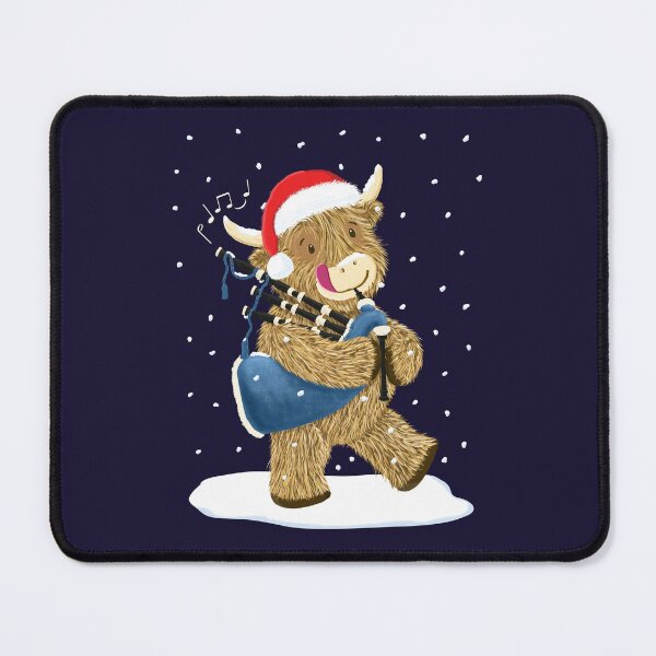 Item preview, Scottish Highland Cow Piper Plays Bagpipes In Christmas Snow designed and sold by brodyquixote.
