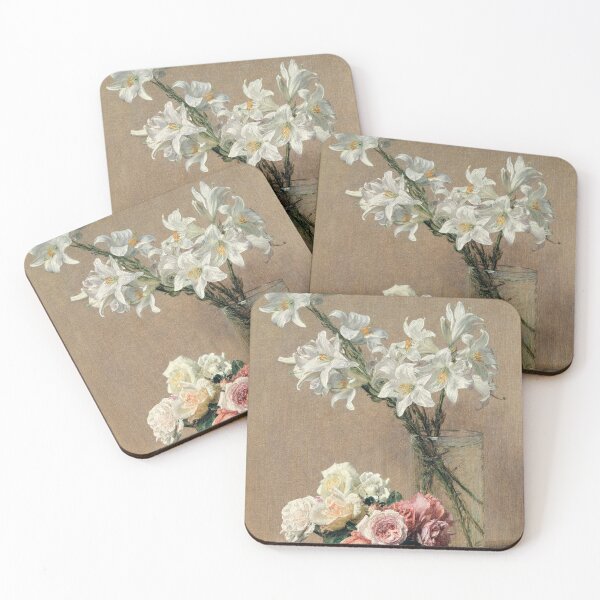 Item preview, Henri Fantin-Latour Poster Roses and lilies designed and sold by Suzana Djordjevic.