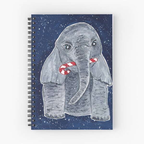 Item preview, Candy Cane Lovin' Baby Elephant in Watercolour & Gouache! designed and sold by Ivy Uttaro.