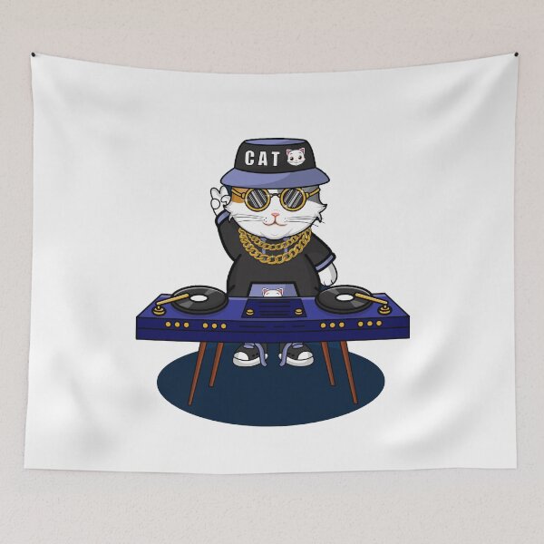 Item preview, cute cat playing music cartoon Essential designed and sold by red-Sky-shop.