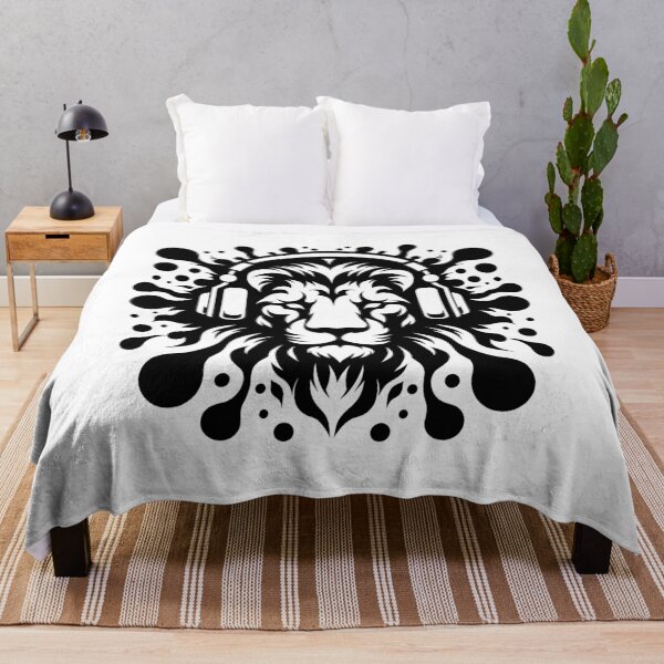 Item preview, Inkblot Melody: Abstract Lion with Headphones designed and sold by KabstractDesign.