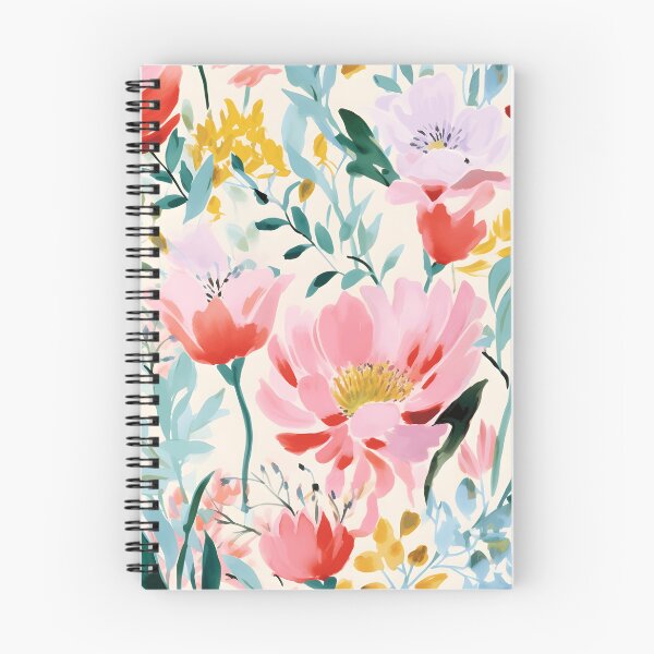 Item preview, Red pink and coral watercolor floral pattern designed and sold by meow-SN.