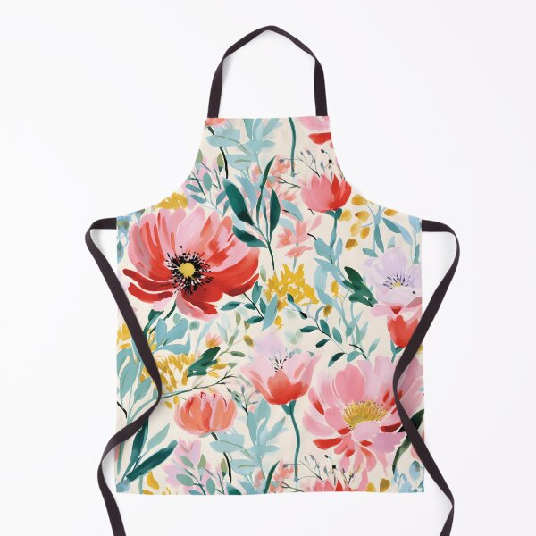 Item preview, Red pink and coral watercolor floral pattern designed and sold by meow-SN.