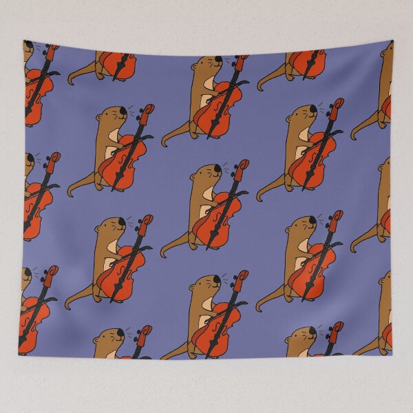 Item preview, Funny Sea Otter Playing Cello Cartoon designed and sold by Nature's Fancy.