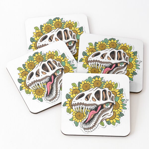 Item preview, Dinosaur Skull Sunflowers Trex designed and sold by sadedream.
