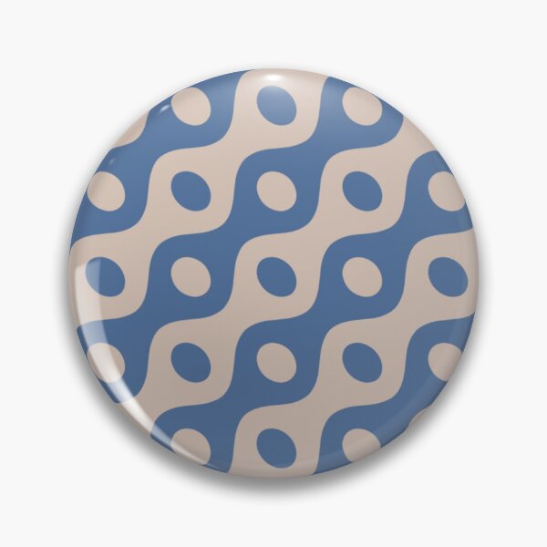 Item preview, Blue Beige Cream Chained Ovals Circles Wavy Lines Flowing Organic Pattern designed and sold by PenguinForests.