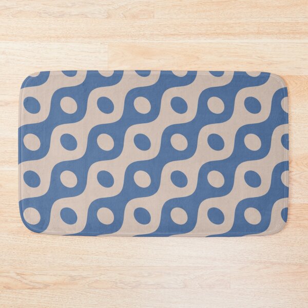 Item preview, Blue Beige Cream Chained Ovals Circles Wavy Lines Flowing Organic Pattern designed and sold by PenguinForests.